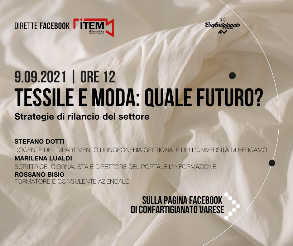 Diretta Facebook  9/09/2021 tessile e moda